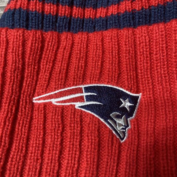 New England Patriots New Era knit pom hat beanie Blue OnField 100% AUTHENTIC - Picture 6 of 13